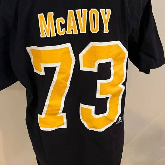 ADIDAS NHL T SHIRT BOSTON BRUINS CHARLIE MCAVOY BLACK SIZE MEN'S L - Picture 3 of 5